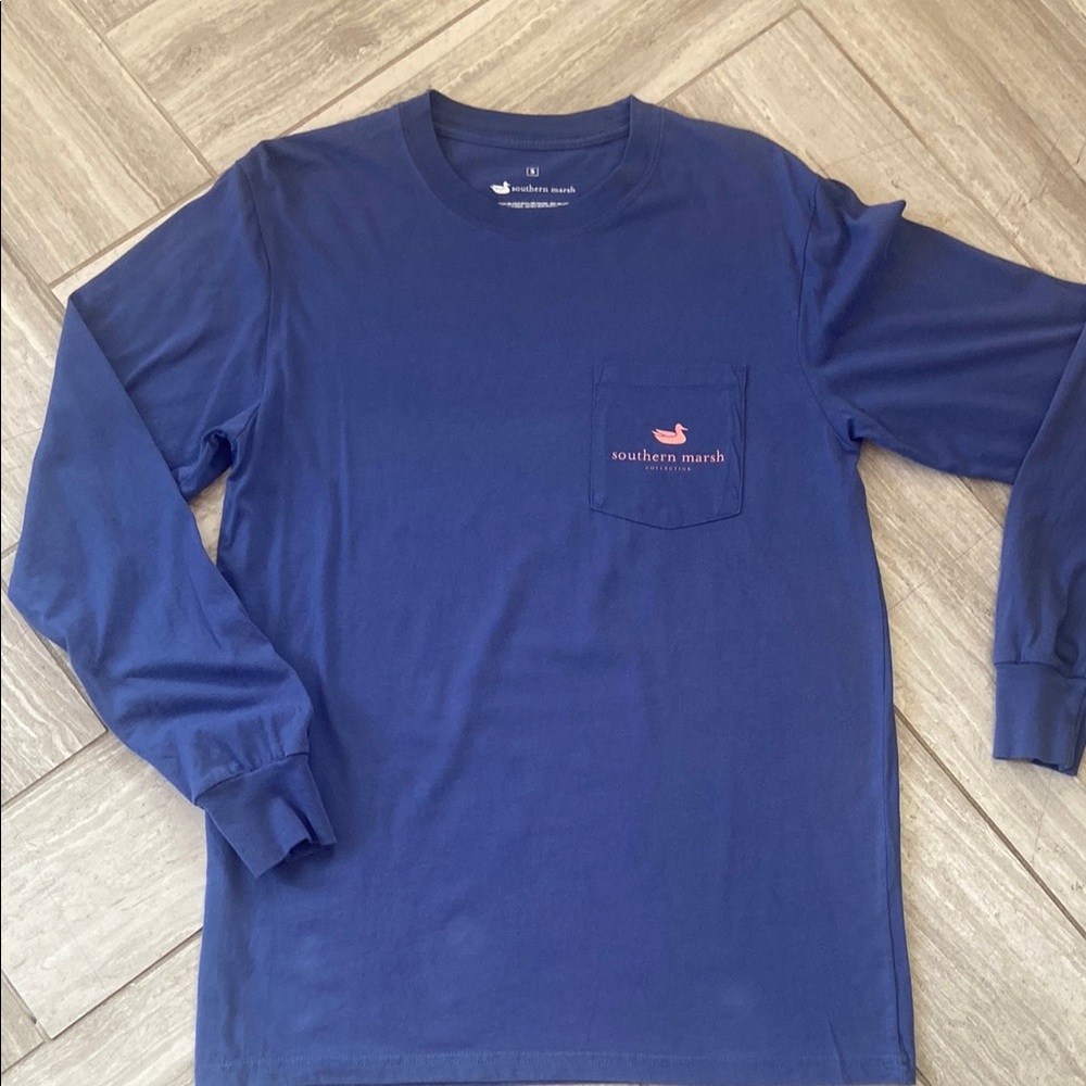 Southern Marsh Blue Long Sleeve Tee Classic Comfort